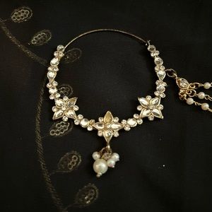 Pakistani-Indian Bridal Nose Ring (Nath) - [Right side piercing]